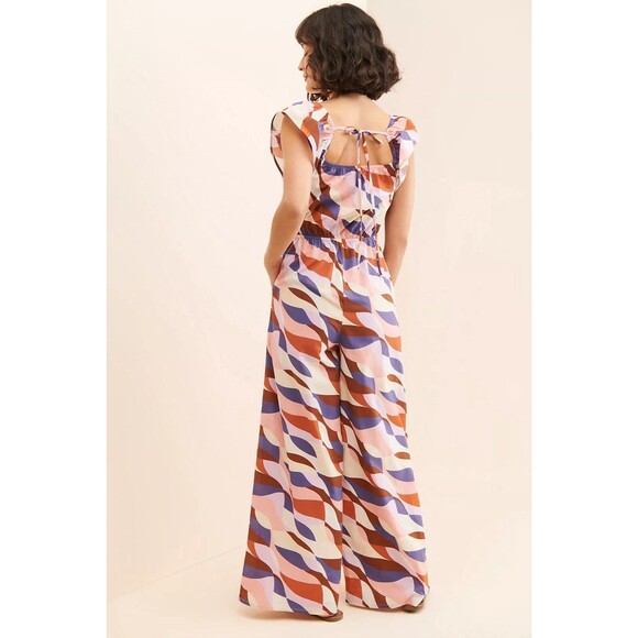 Du Paradis Abstract Wide Leg Jumpsuit XL - Picture 2 of 7